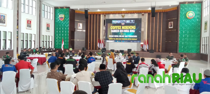 Coffee Morning Danrem 031/Wirabima bersama Insan Pers dan Pengacara Sinergi hadapi Isu Mafia Tanah